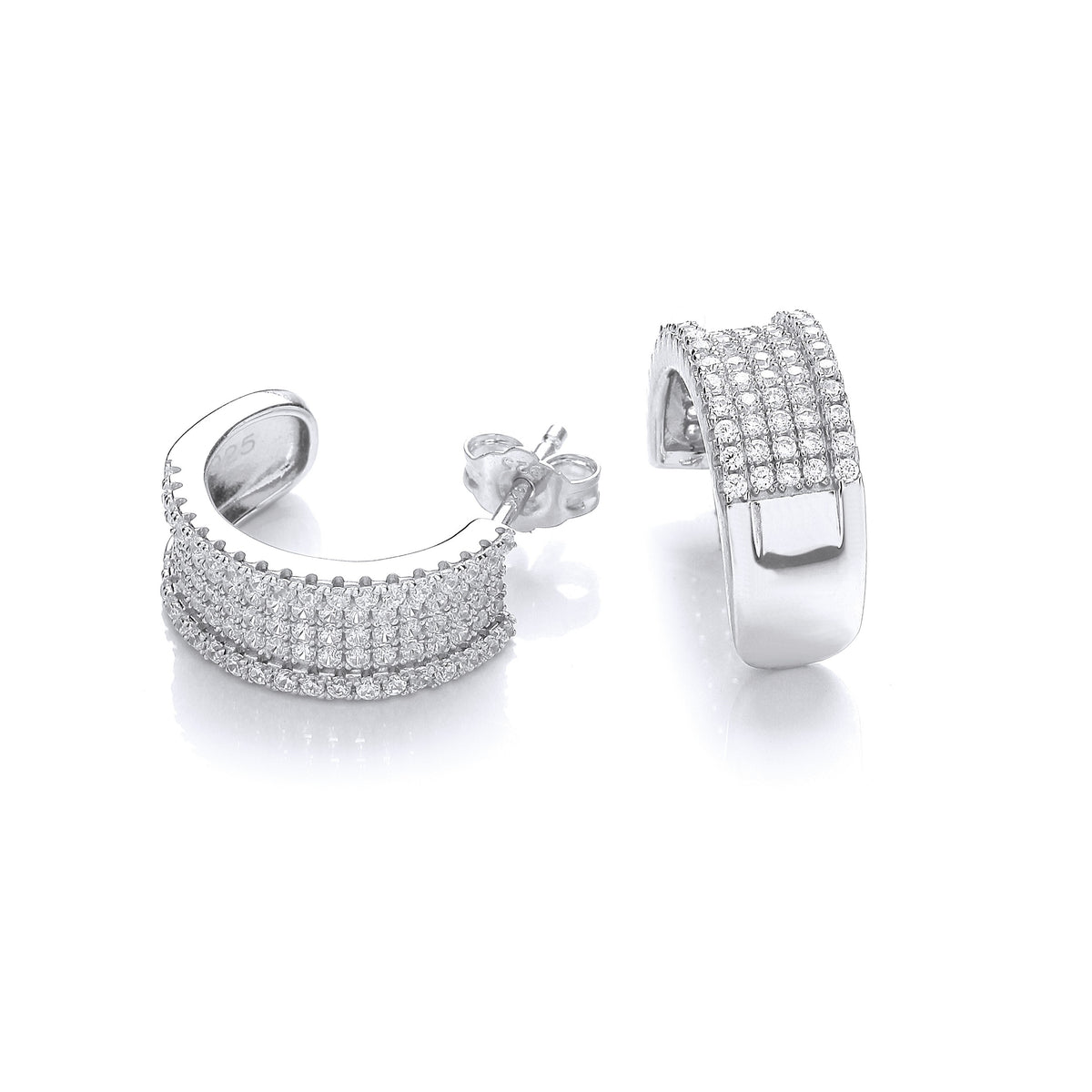 Micro Pave&#39; 5 Row Cz Earrings