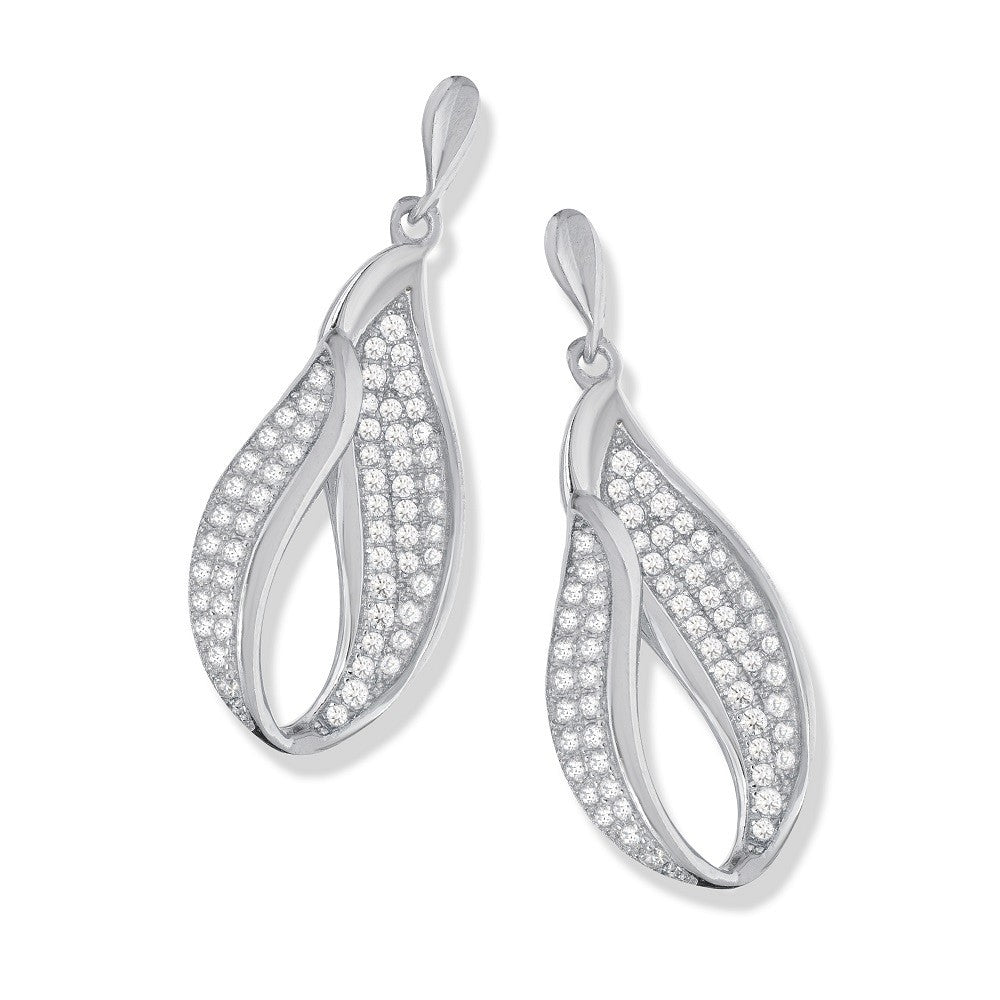 Micro Pave Drop Cz Earrings