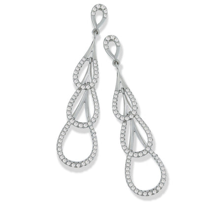 Micro Pave Step Down Drop Cz Earrings