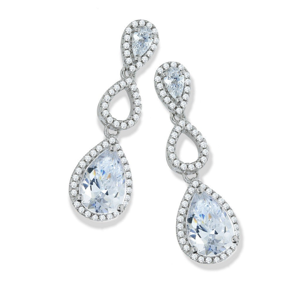 Micro Pave Tear Drop Cz Earrings