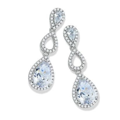 Micro Pave Tear Drop Cz Earrings