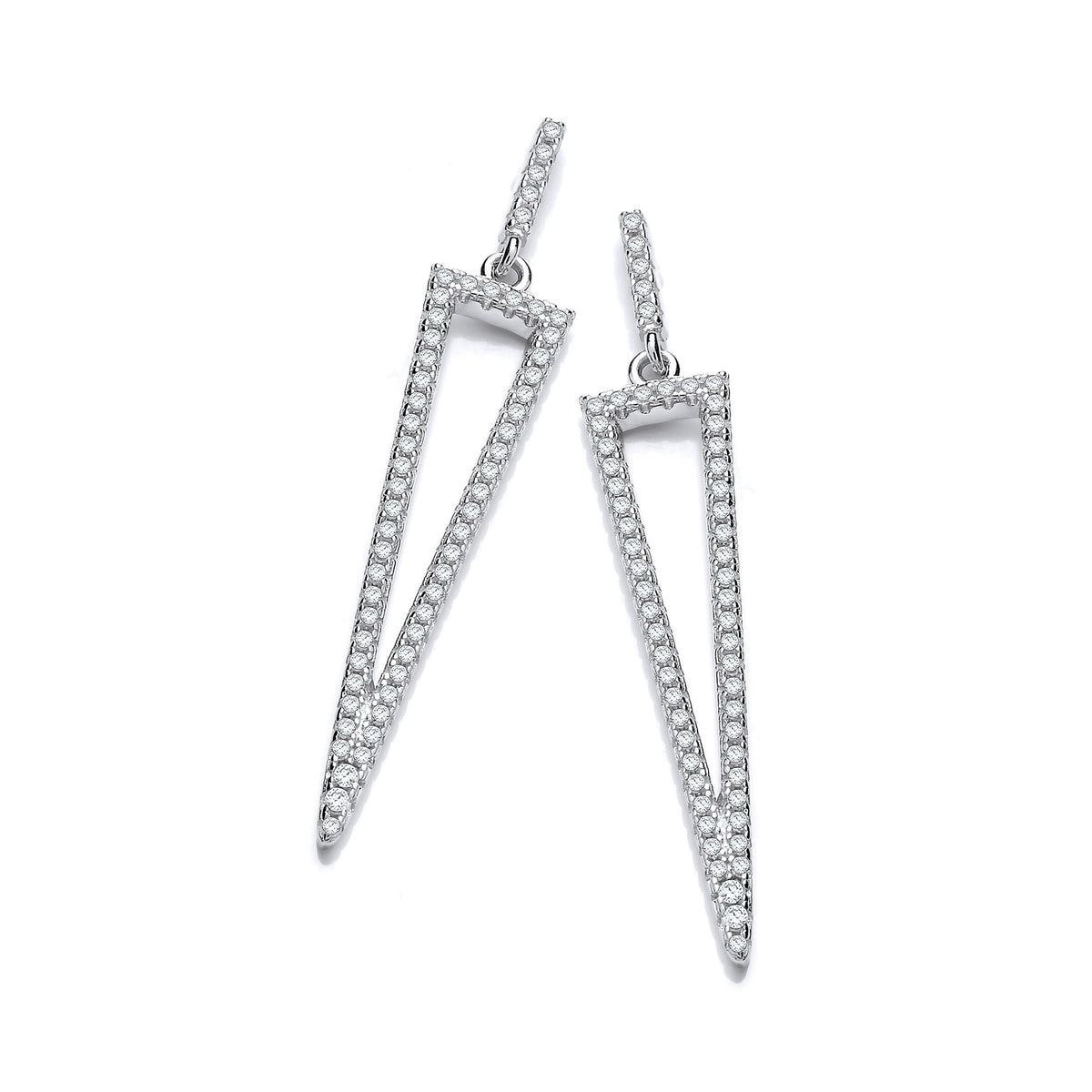 Micro Pave Cz Triangle Drop Earrings
