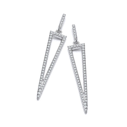 Micro Pave Cz Triangle Drop Earrings