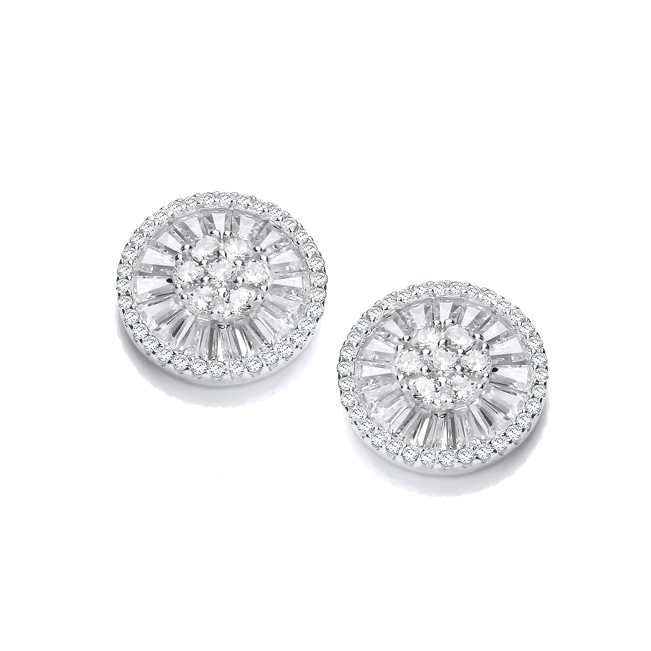Micro Pave Cz's Circle of Life Silver Earrings