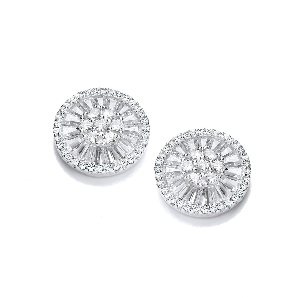 Micro Pave Cz&#39;s Circle of Life Silver Earrings
