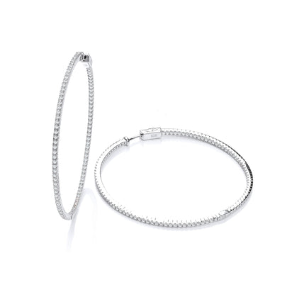 Micro Pave' 60mm Round Hoop CZ Earrings