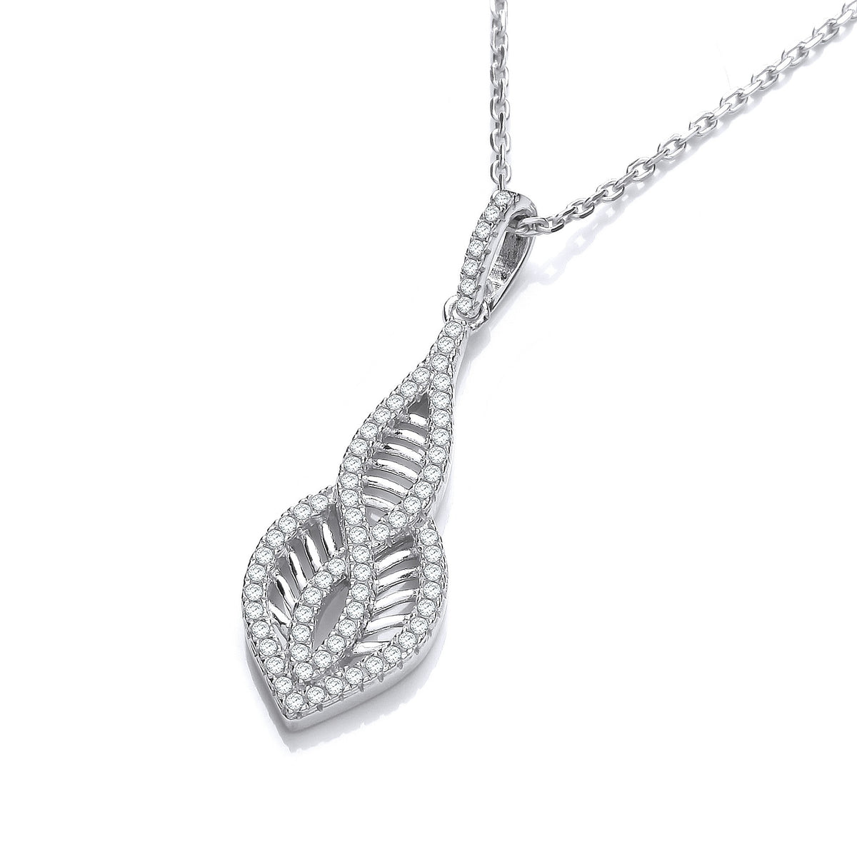 Micro Pave&#39; Cz Teardrop Pendant with 18&quot; Chain