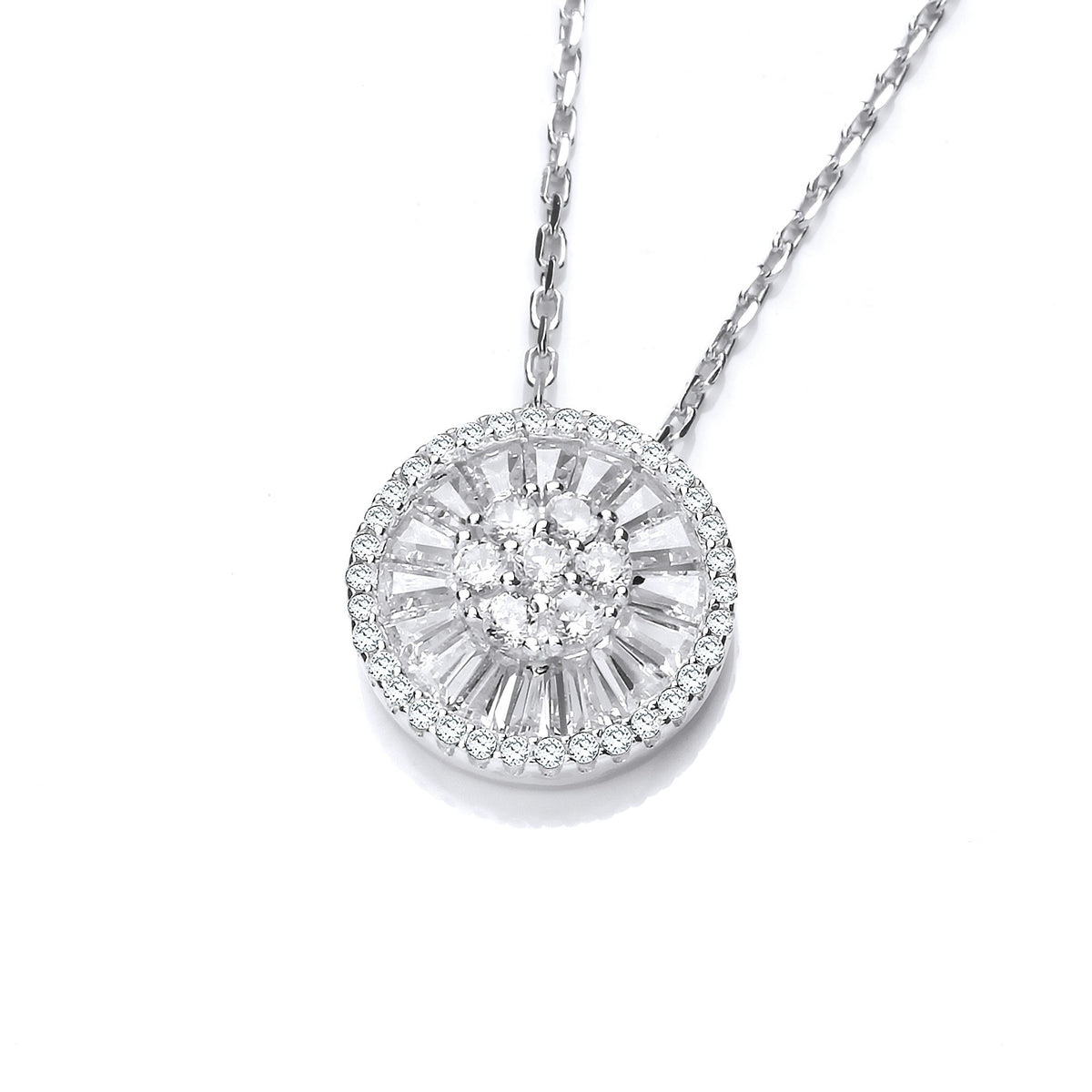 Micro Pave Cz&#39;s Circle of Life Silver Pendant with 18&quot; Chain