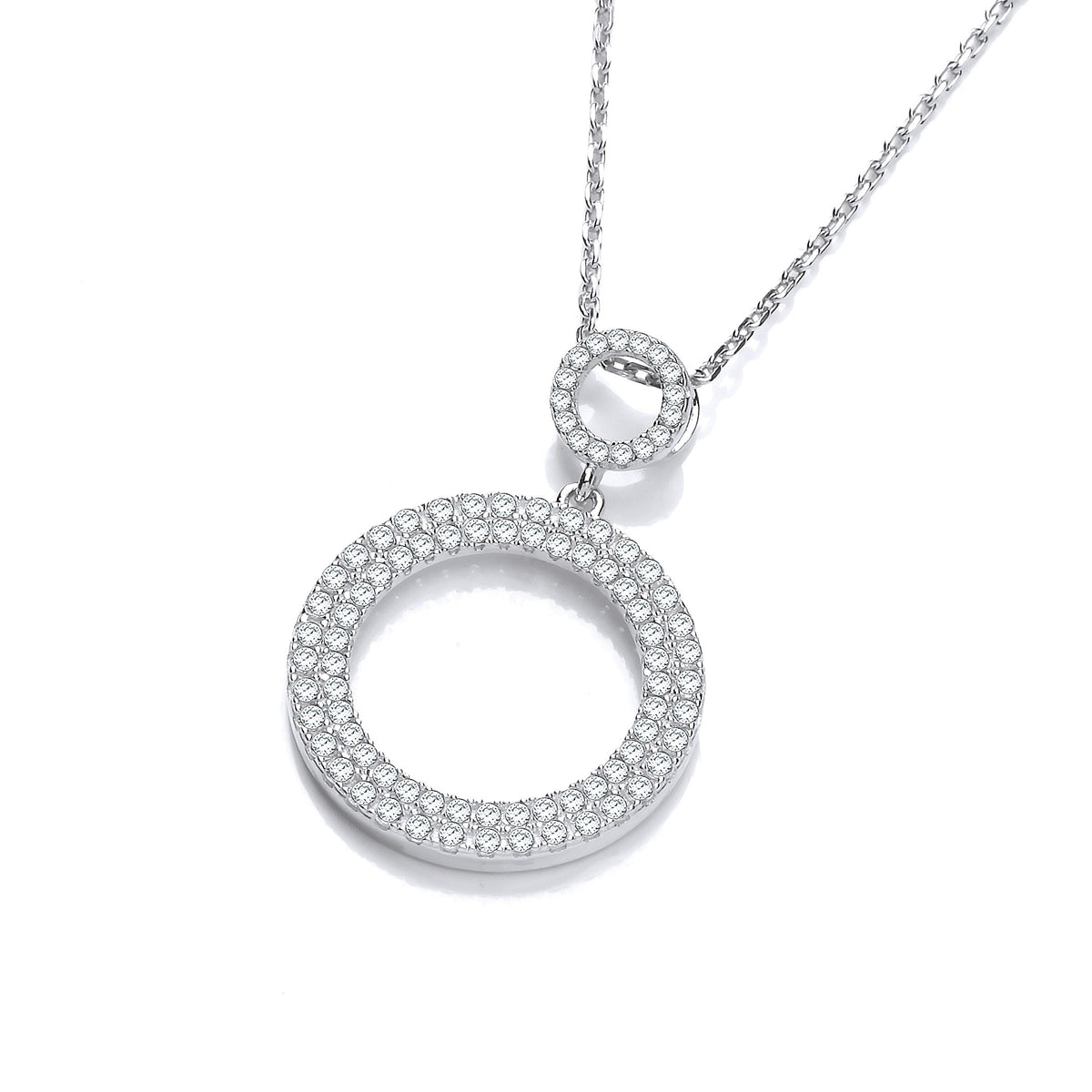 Circle of Life Pave&#39; set Cz Pendant with 18&quot; Chain