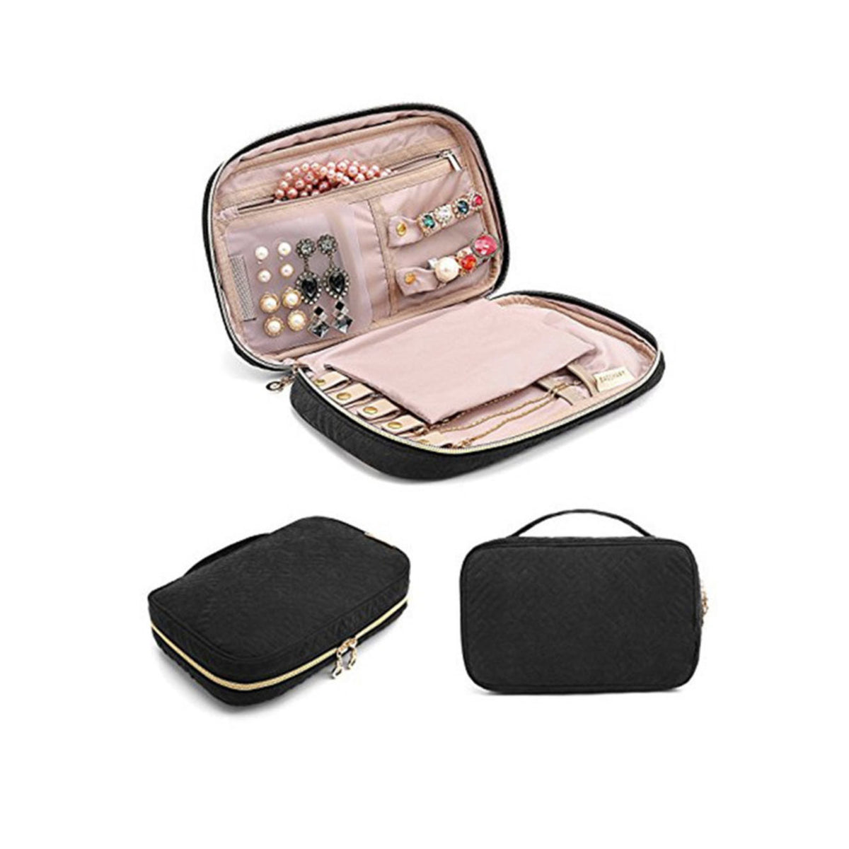 travel jewellery case black
