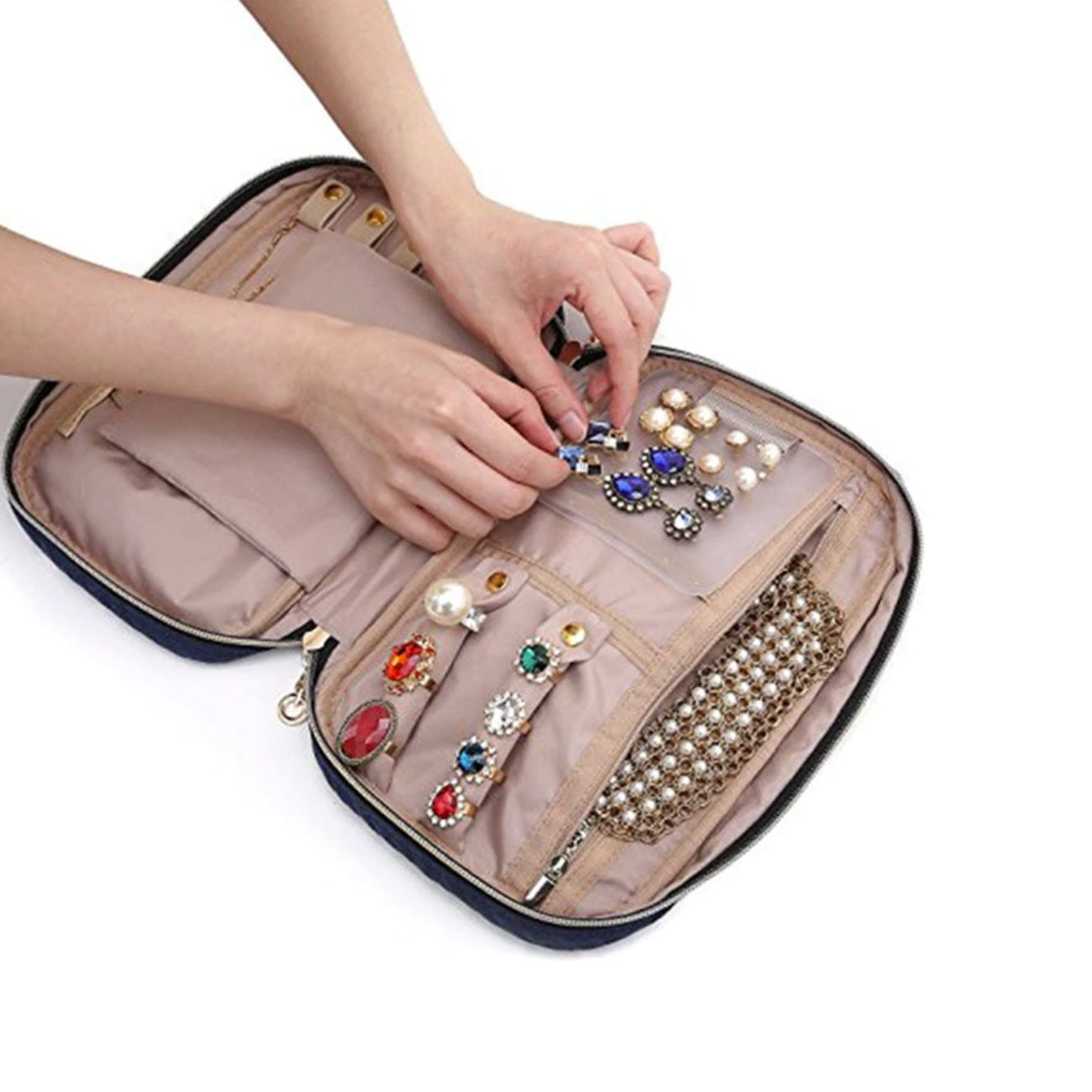 travel jewellery case black