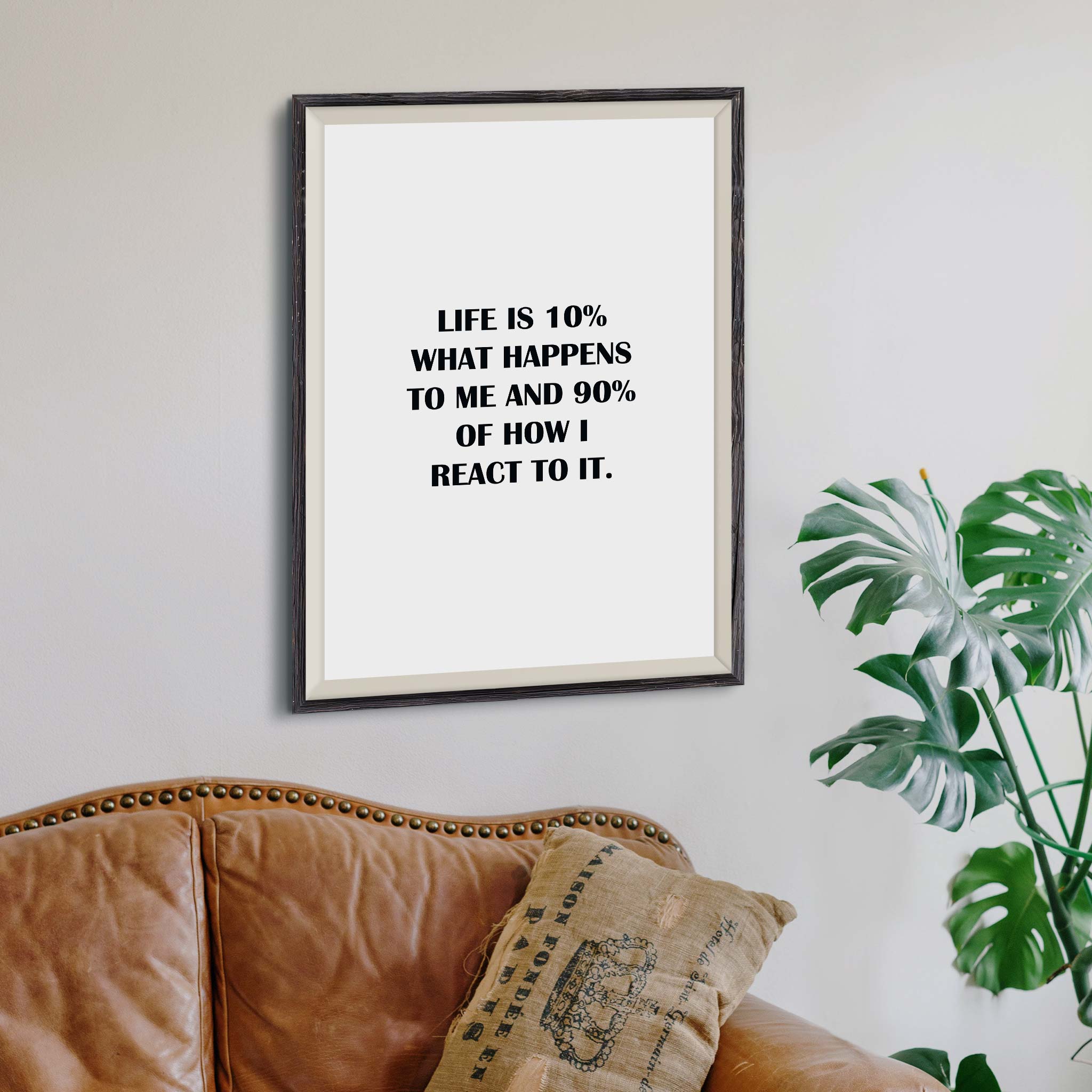 Life is 10% what happens to me and 90% of how I react to it