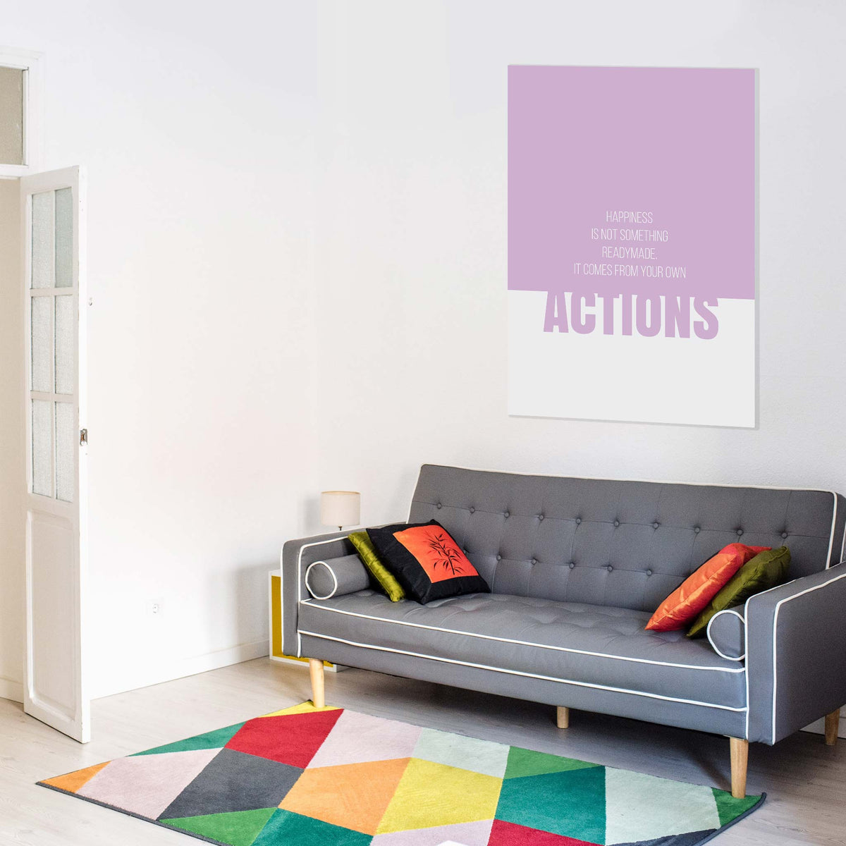 Happiness is not something readymade. It comes from your own actions