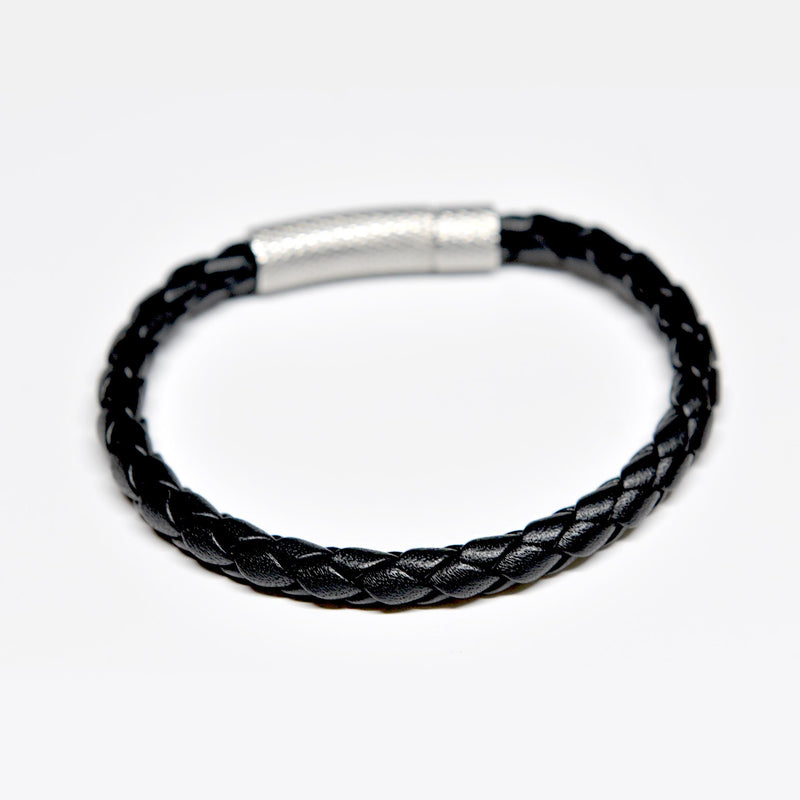Mens black leather bracelet mens leather bracelets UK leather and