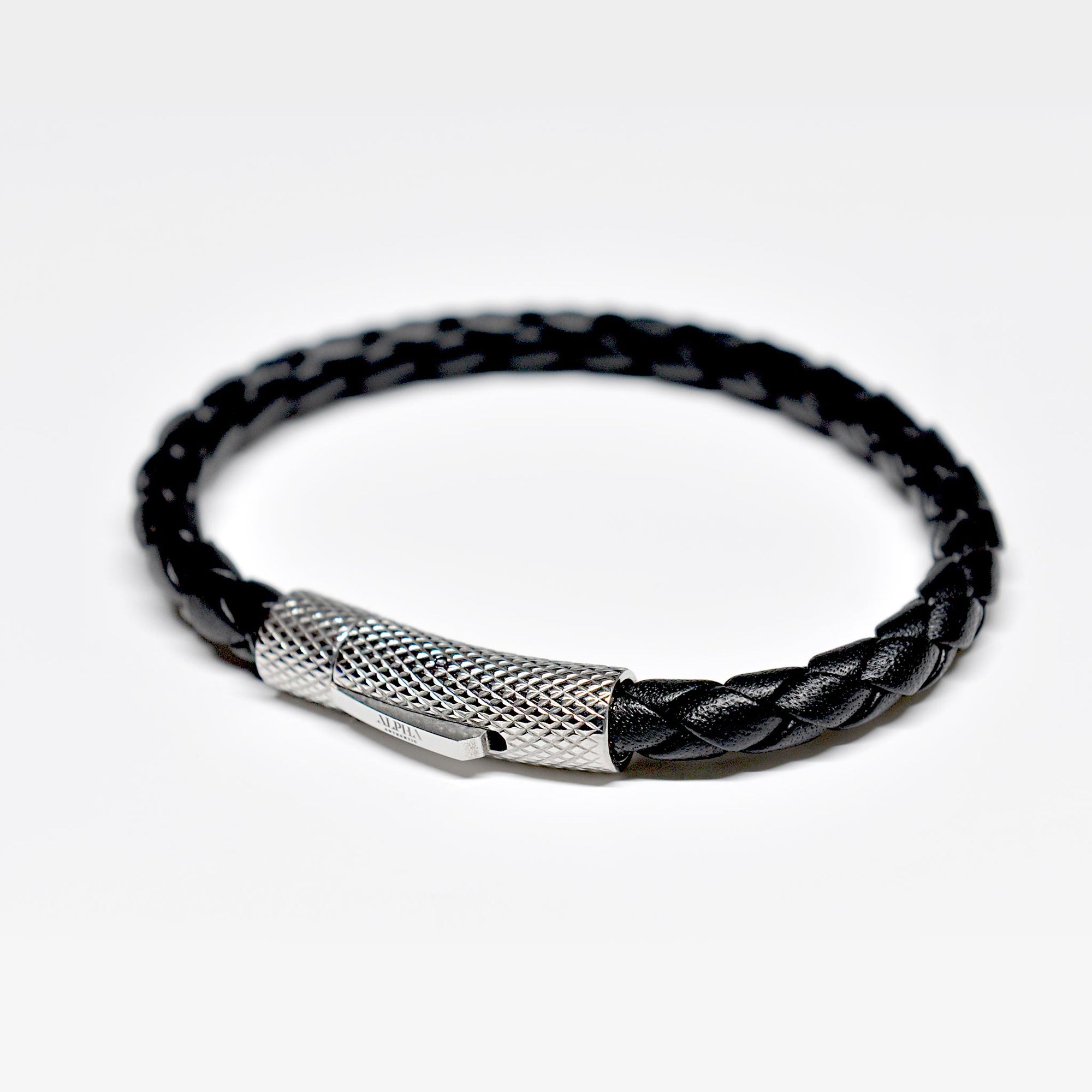 Mens black leather bracelet mens leather bracelets UK leather and