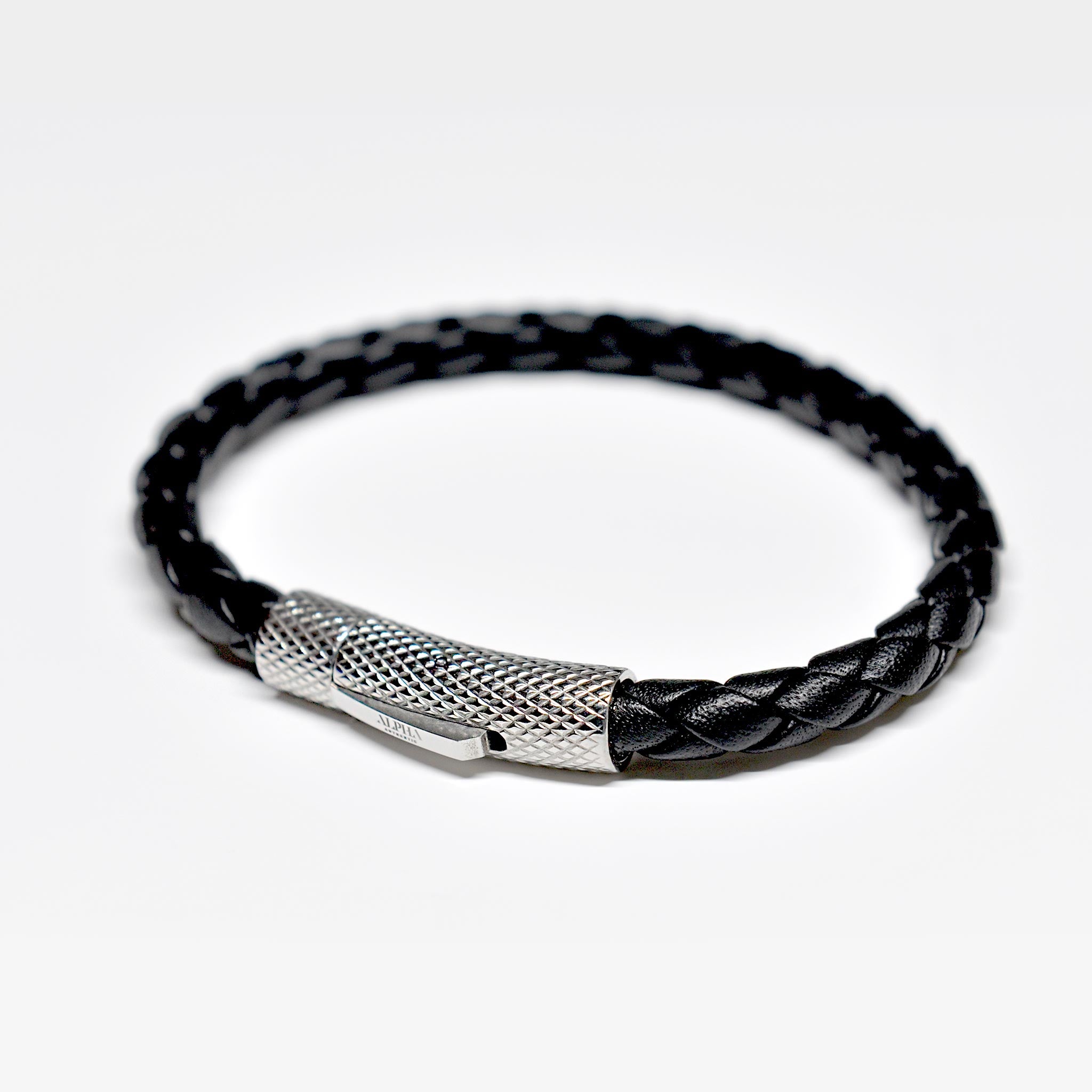Mens black leather bracelet | mens leather bracelets UK | leather and ...