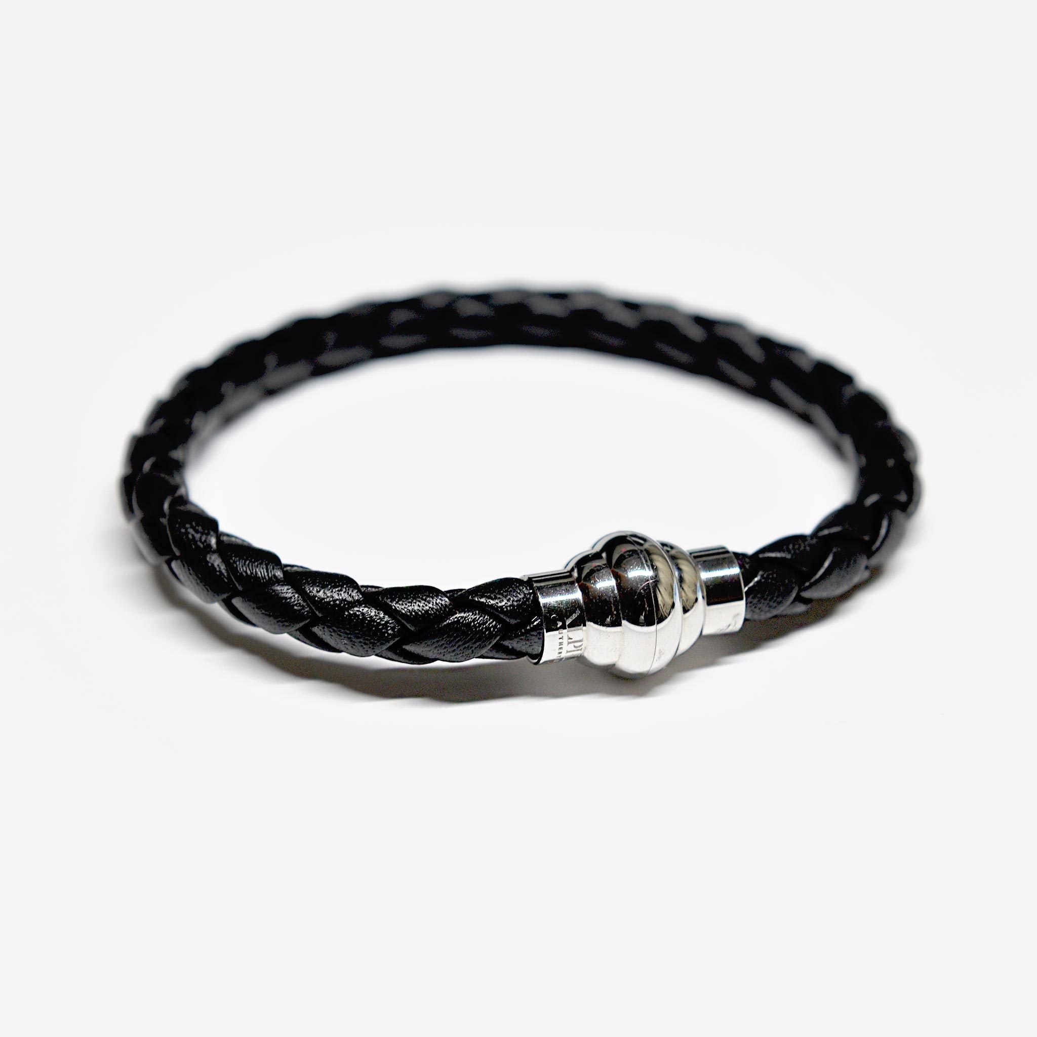 Designer leather bracelet ALPHA mens