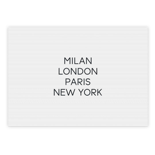 London, Paris, New York, Milan