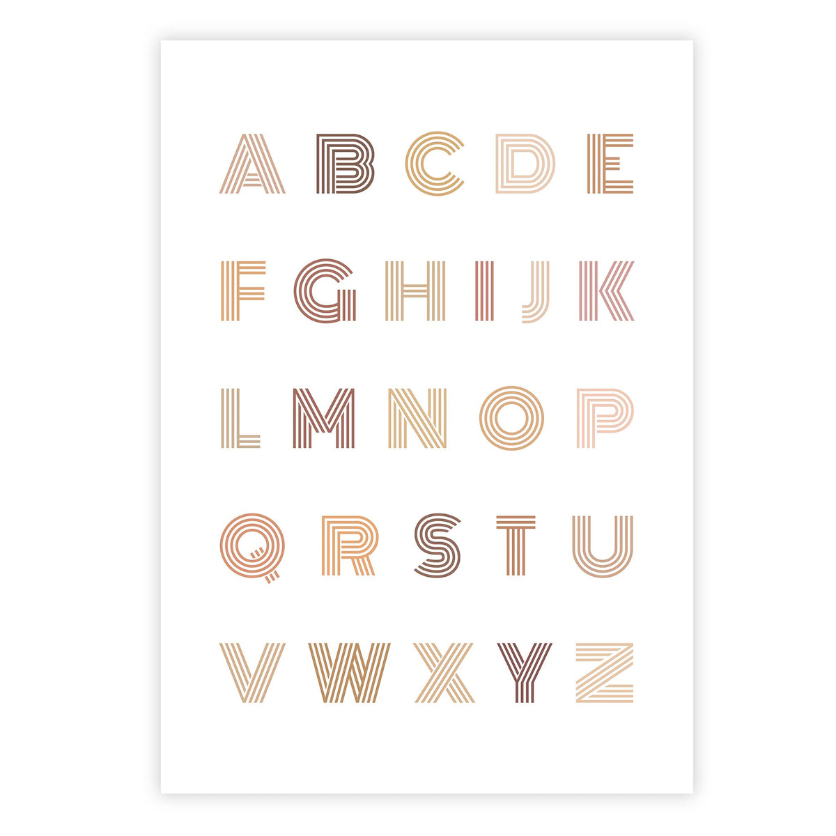 Letters A through to Z in clean large type face