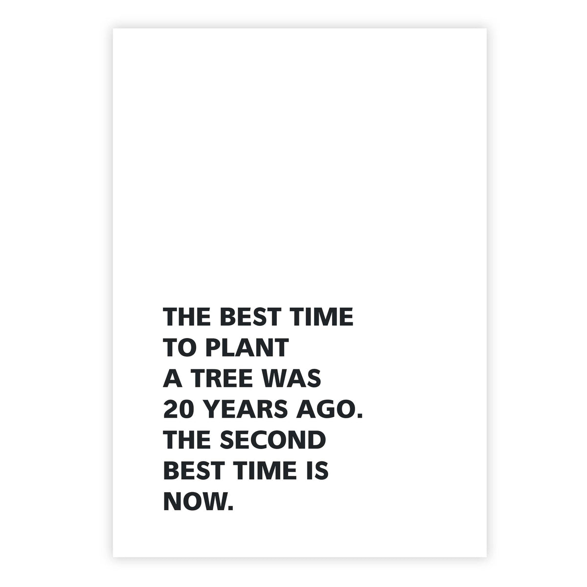 The best time to plant a tree was 20 years ago. The second best time is now
