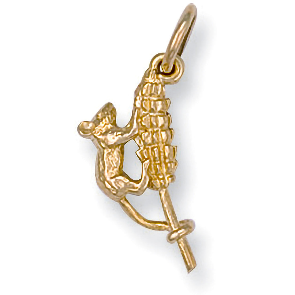 Yellow Gold Mouse &amp; Corn Pendant