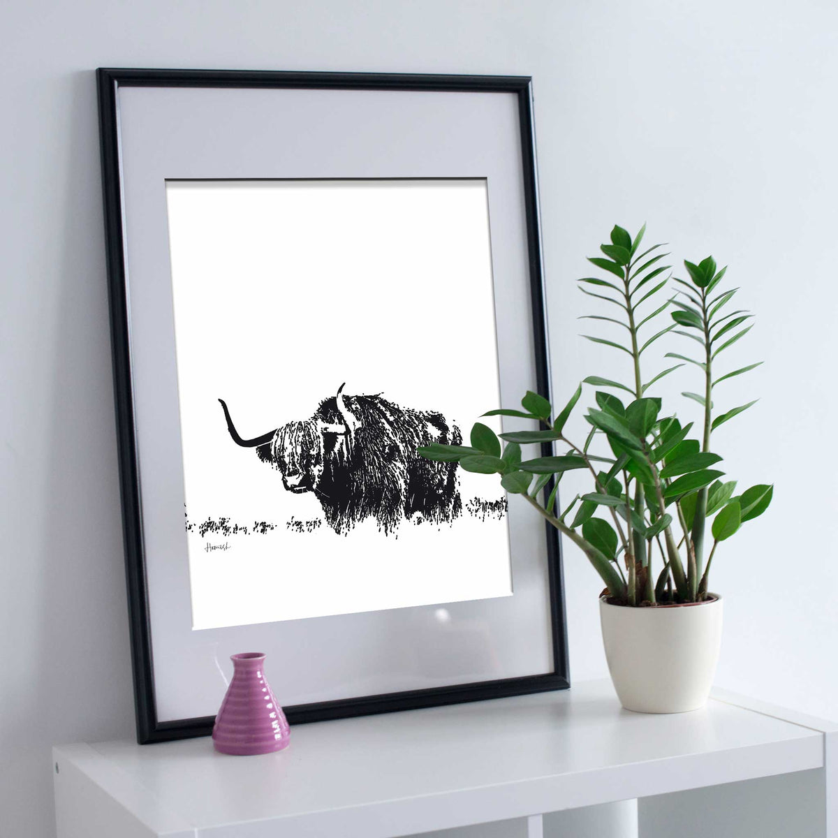 highland cow art print