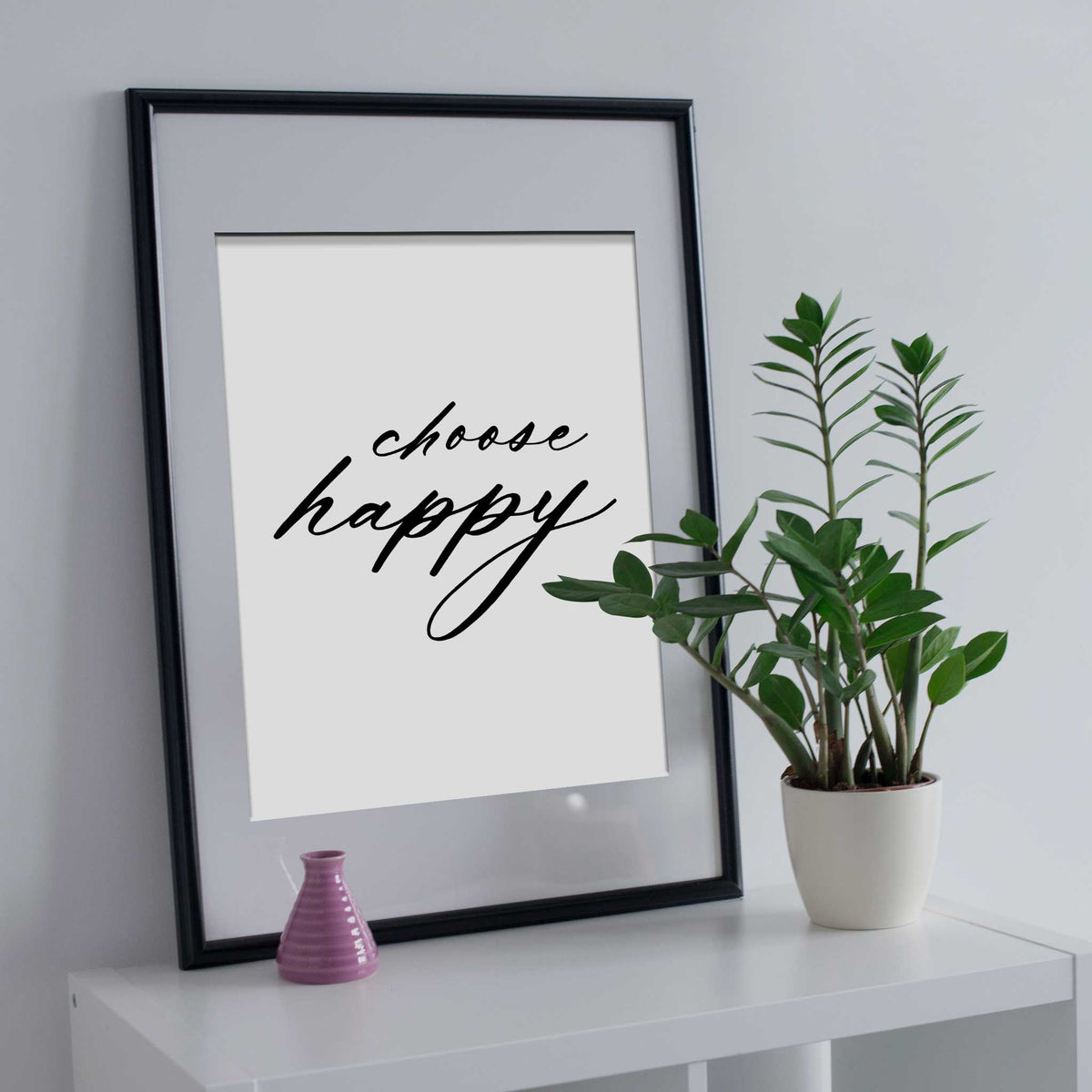 Happy quotes wall art print
