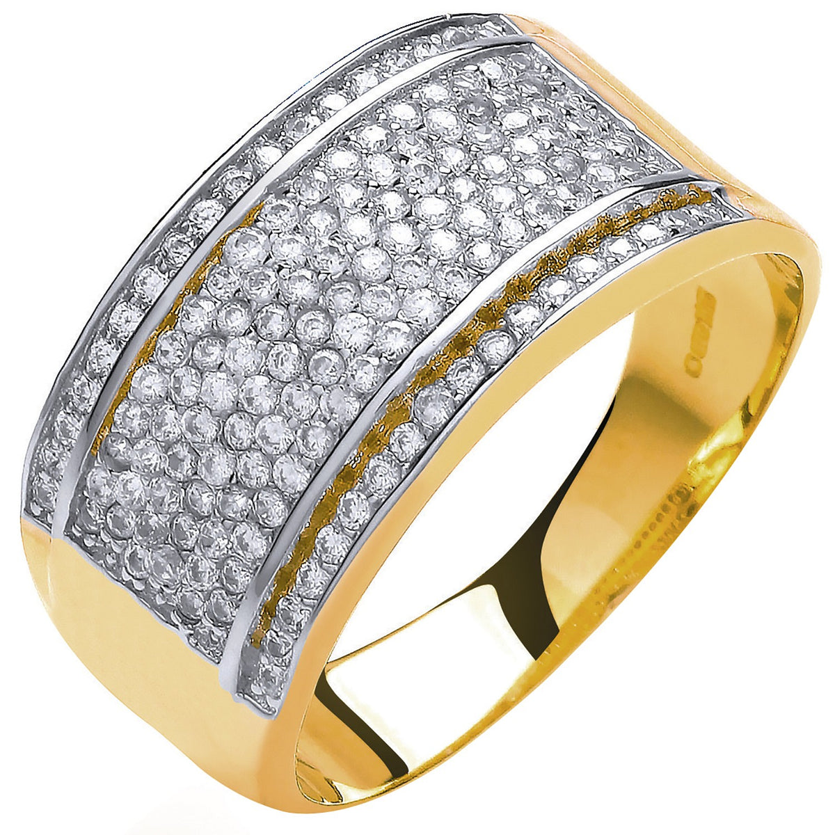 Yellow Gold Ladies Bombay Cz Ring