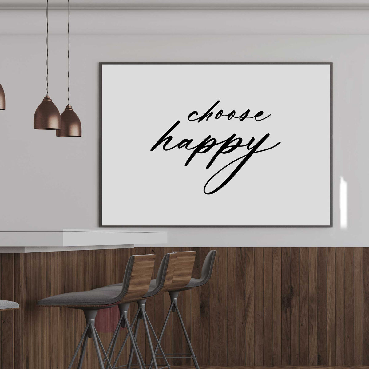 Happy quotes wall art print