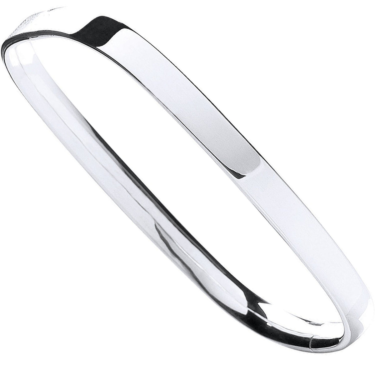 Silver Solid Tv Shaped Hinged Bangle