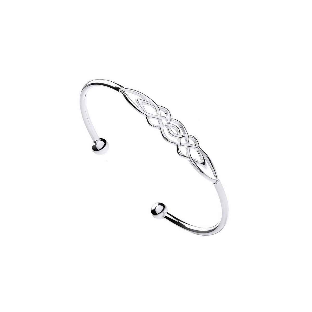 Silver Celtic Design Ladies Bangle