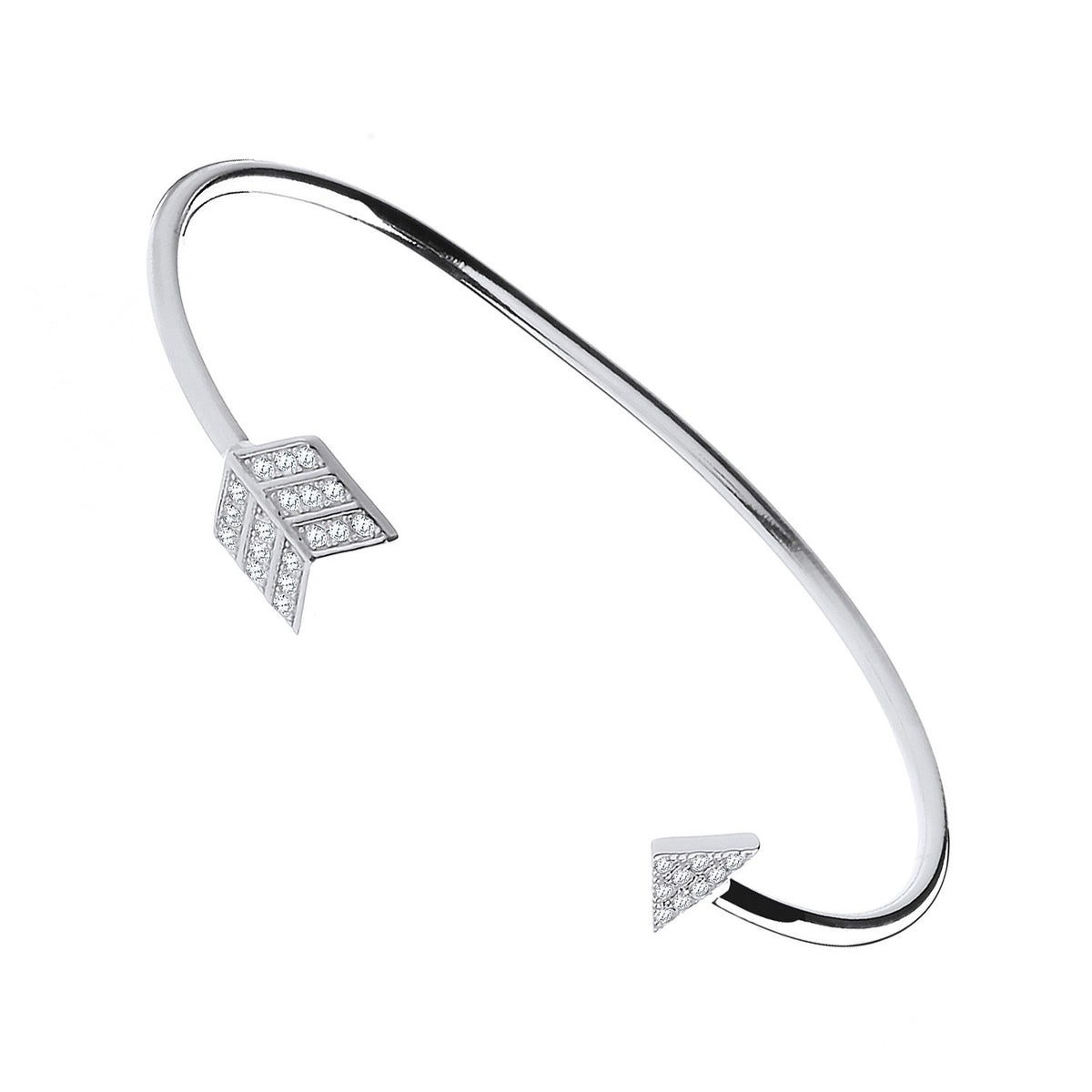 Silver Bow &amp; Arrow Cz Bangle