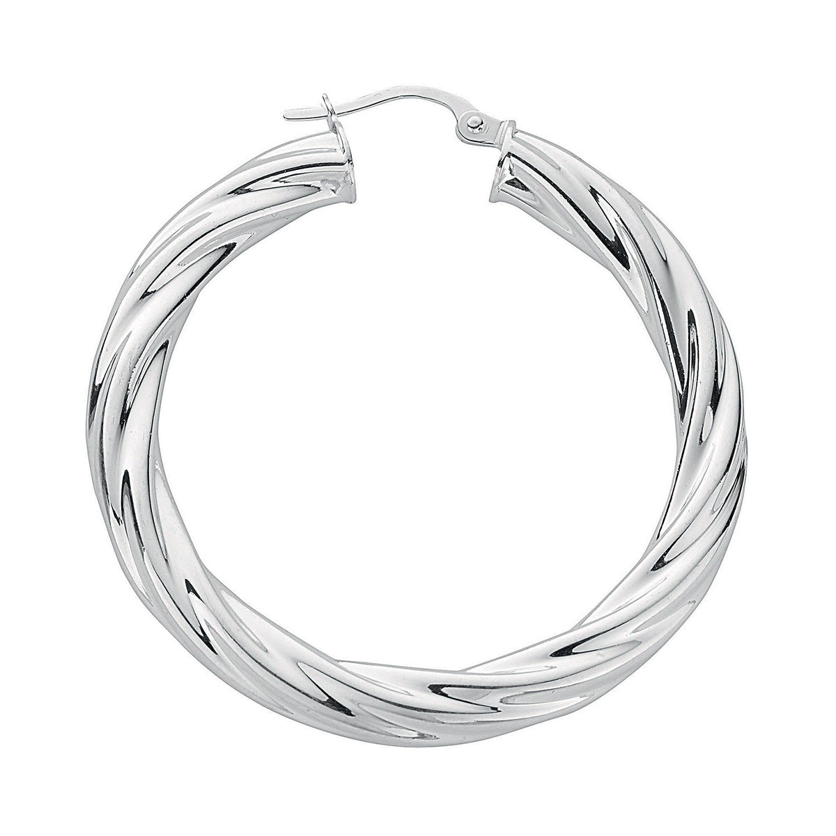 Silver Twisted Hoop Earrings