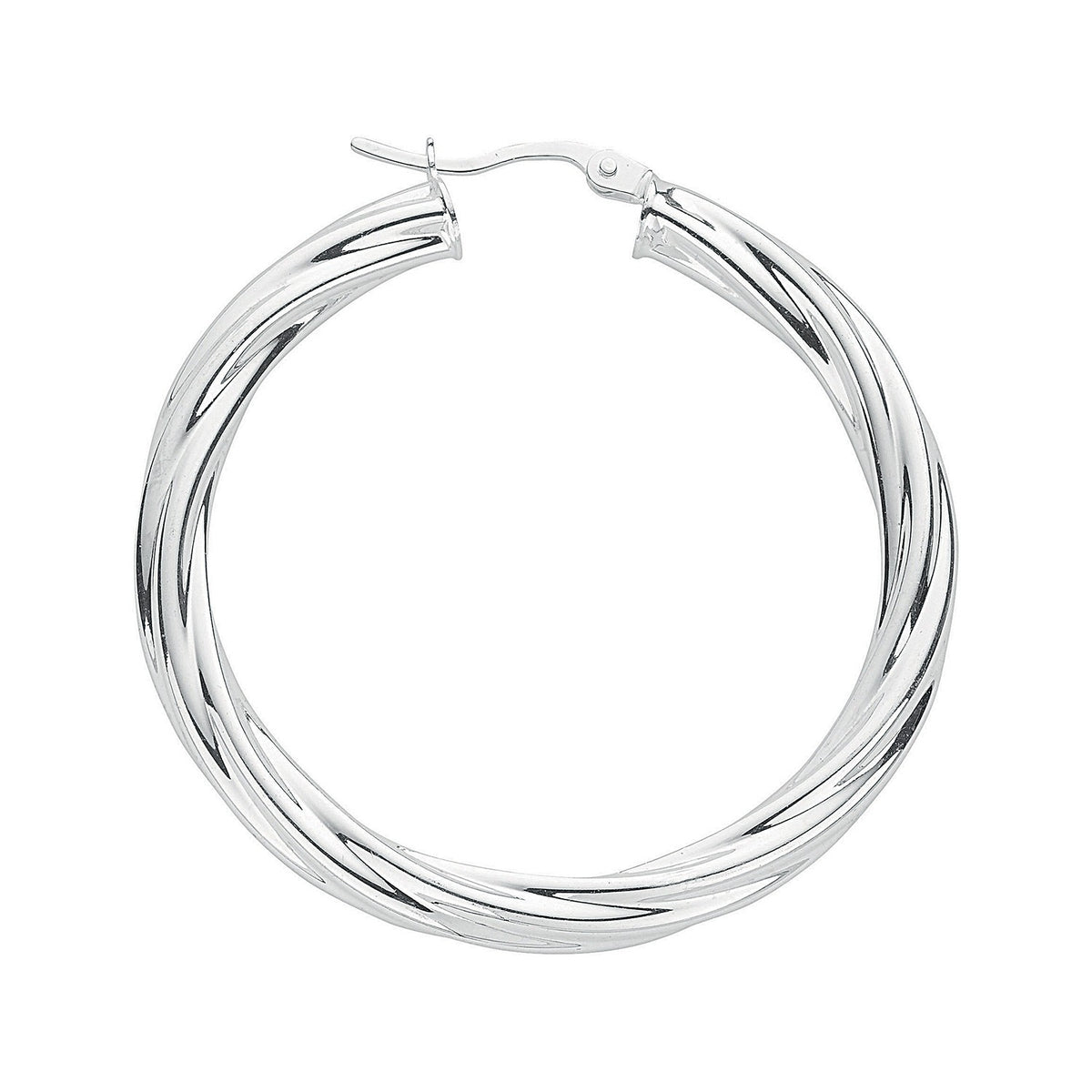 Silver Twisted Hoop Earrings