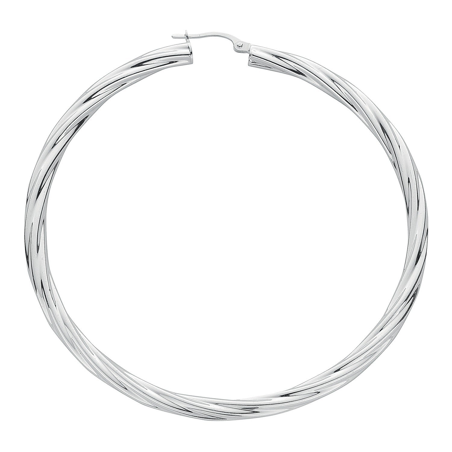 Silver Twisted Hoop Earrings