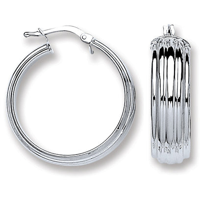 silver textured hoop earrings