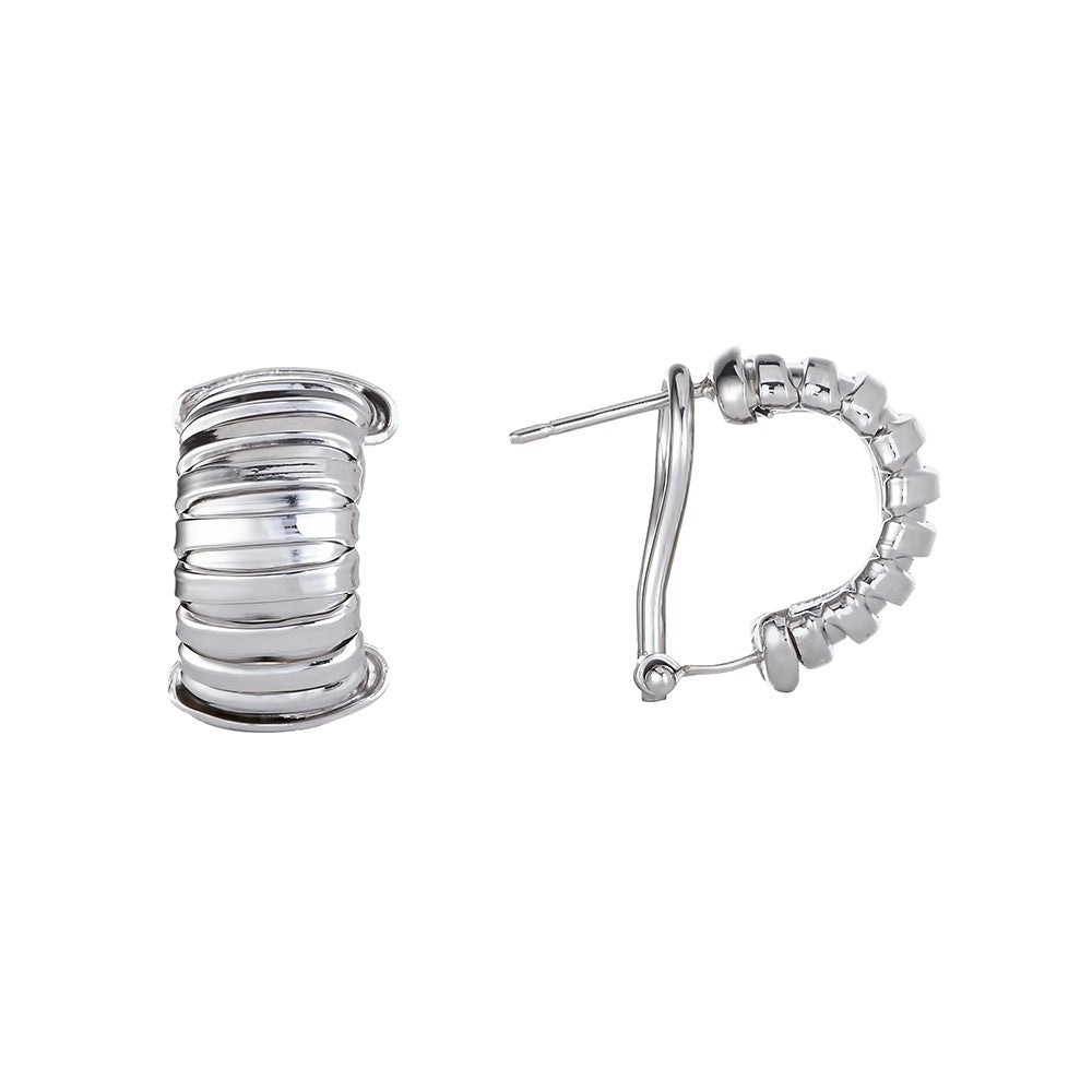 # Silver Ribbed Earrings