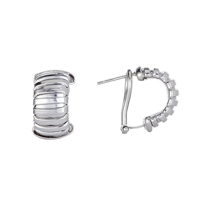 # Silver Ribbed Earrings