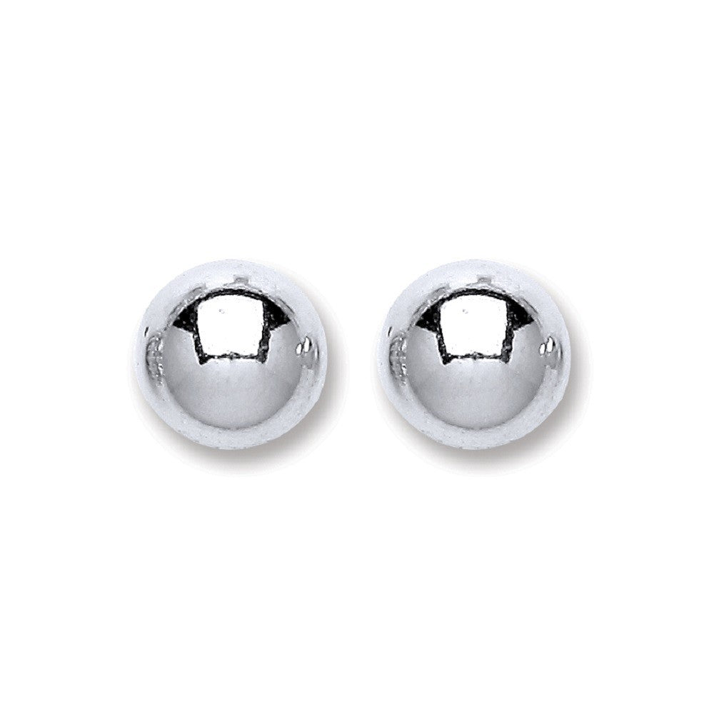 Silver Ball Stud 8mm Earrings