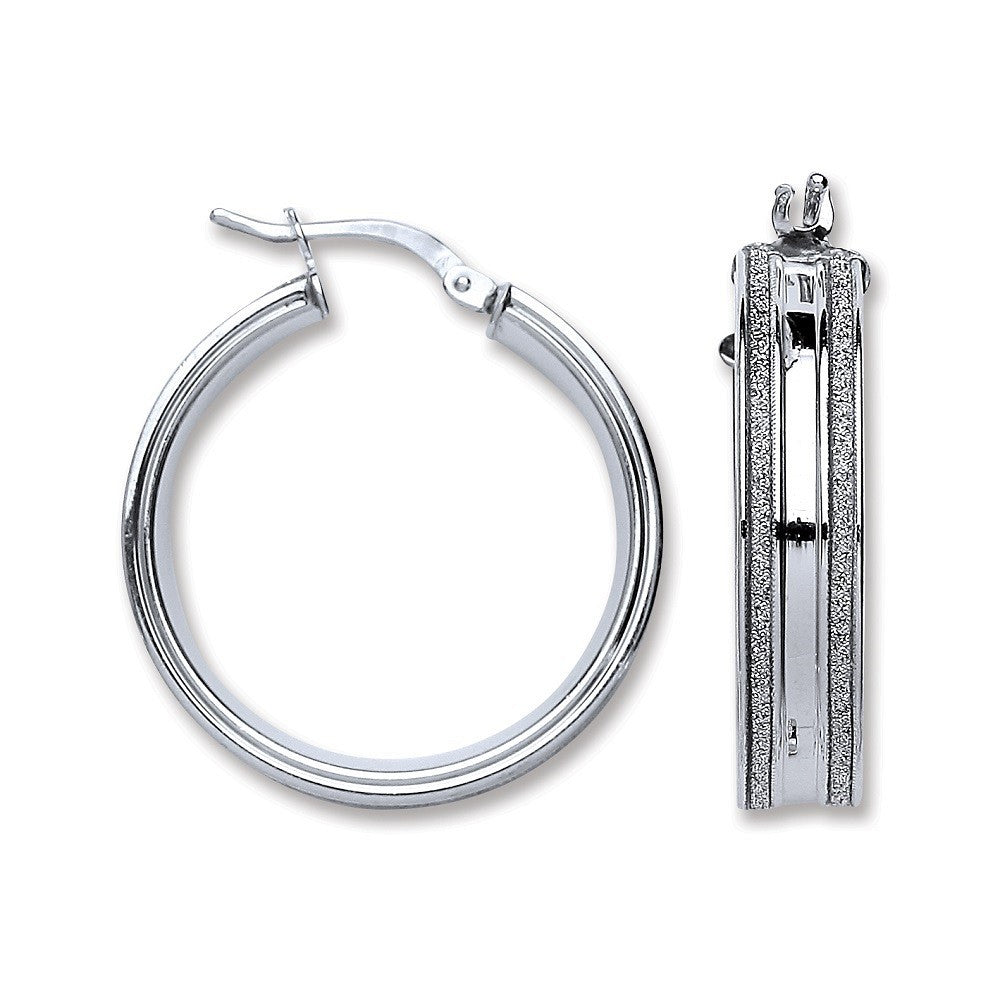 Silver Moondust Hoop Earrings