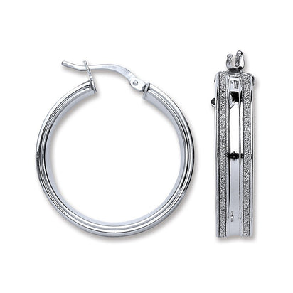 Silver Moondust Hoop Earrings