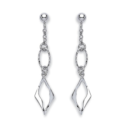 Silver Fancy Link Drop Earrings