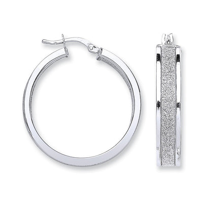 Silver 25mm Moondust Earrings