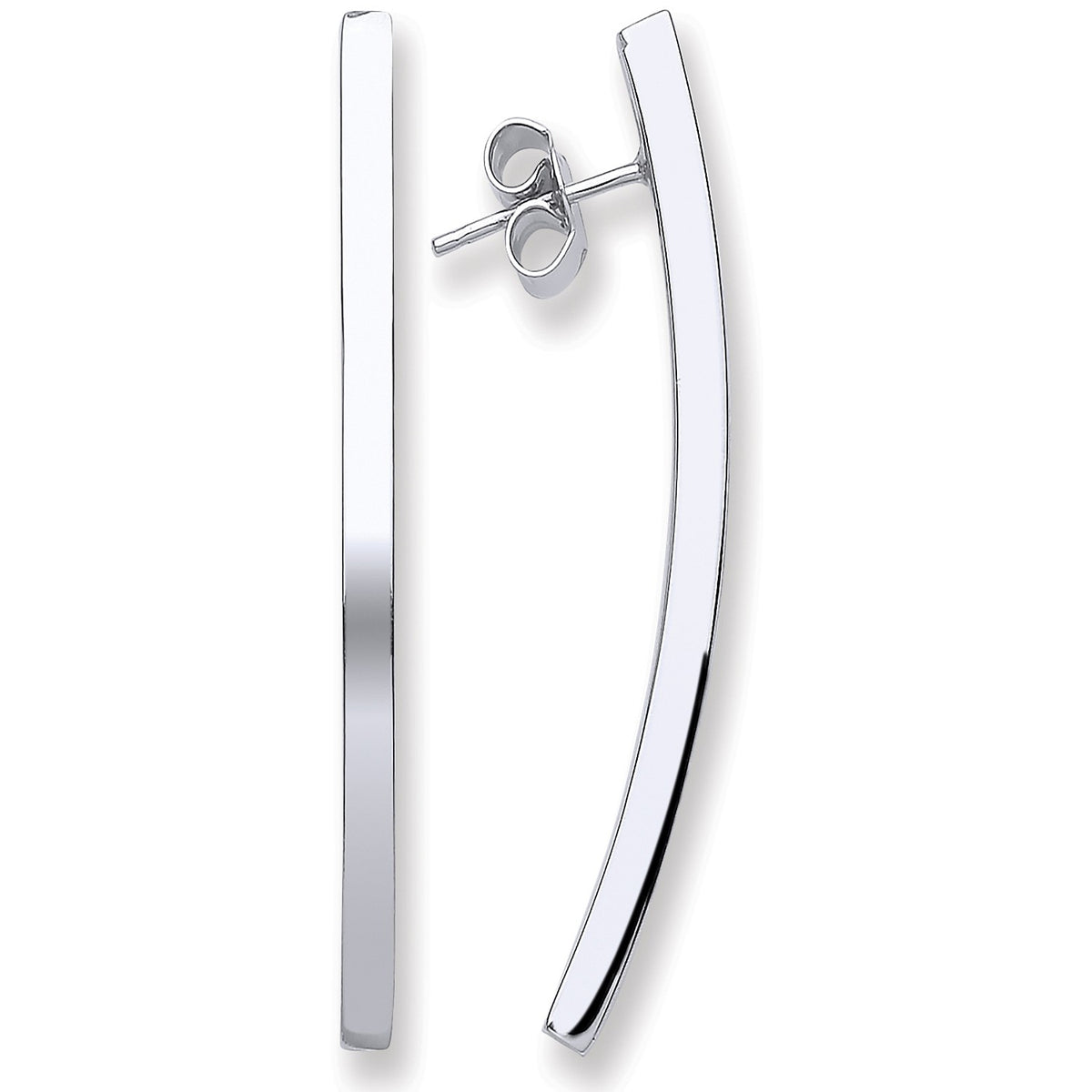 Silver Tube Stud Earrings