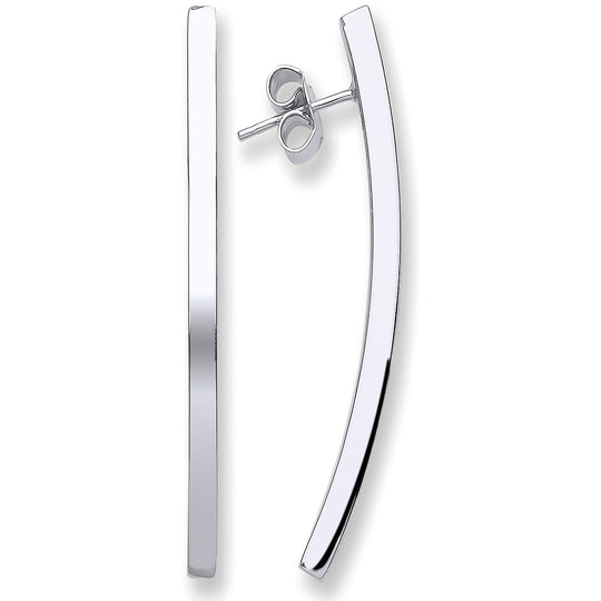 Silver Tube Stud Earrings