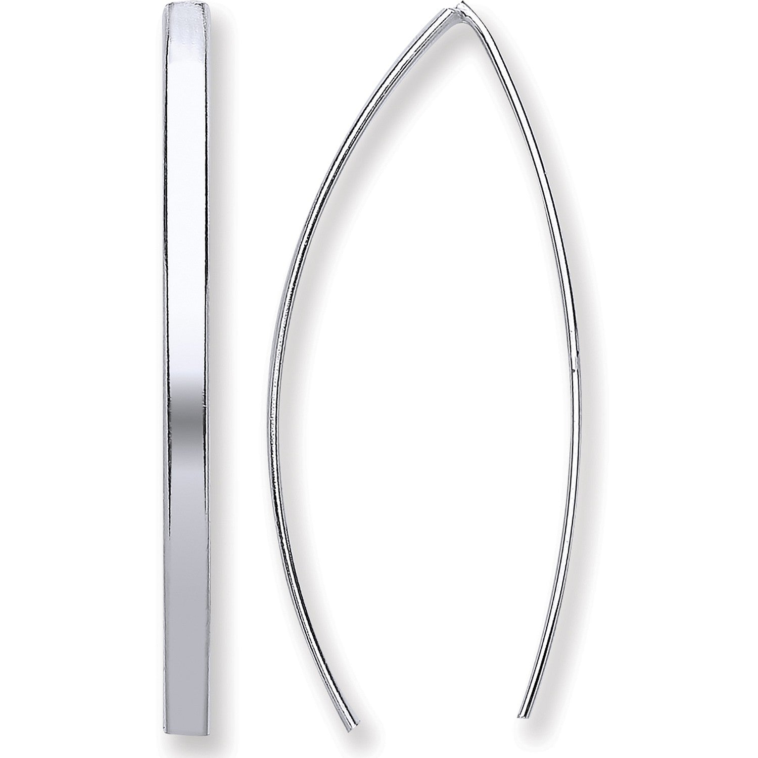 Silver Two Pin D-Shape Earrings