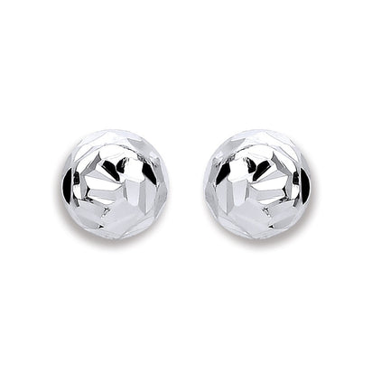 Silver 6mm Disco Half Ball Earrings