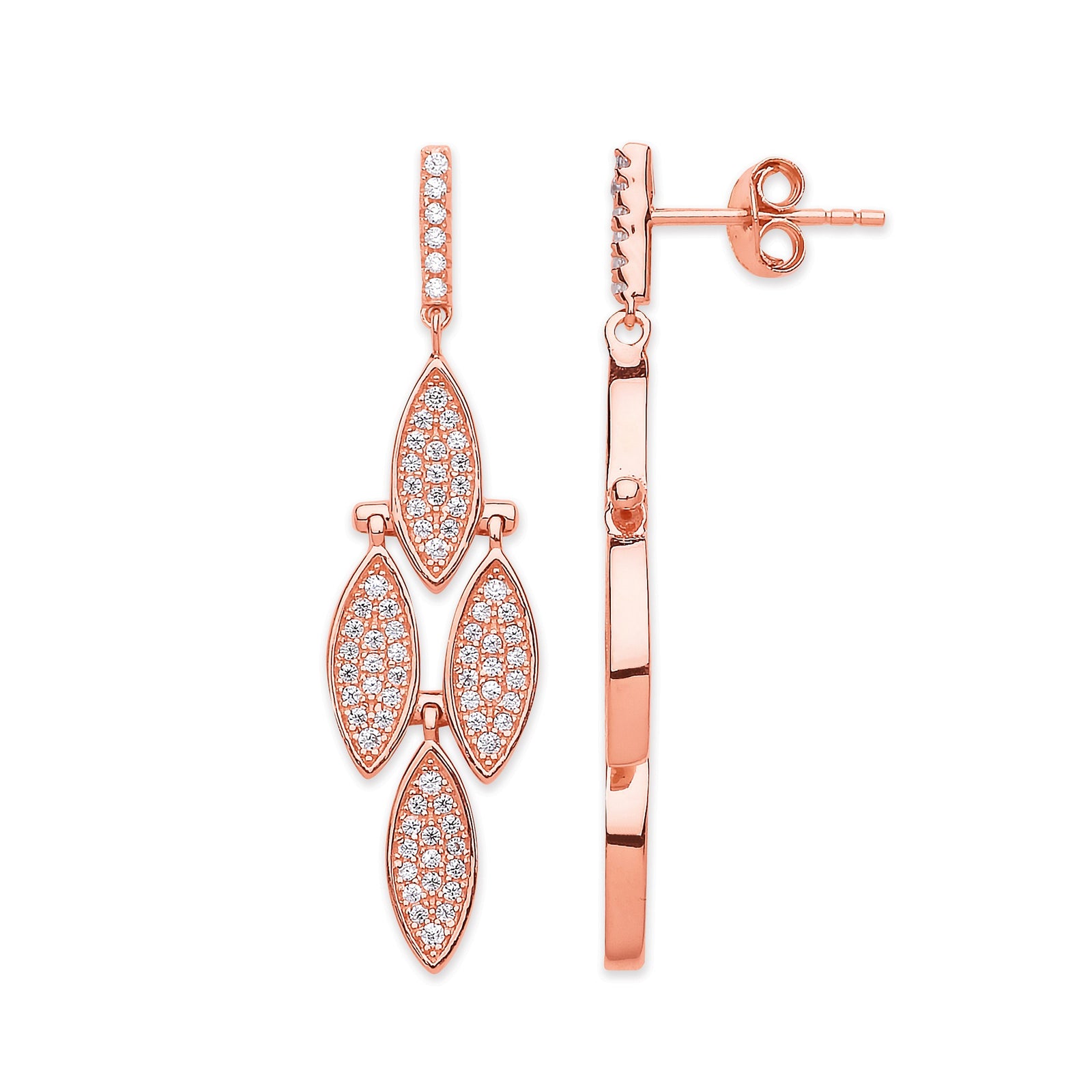 Rose gold drop earrings