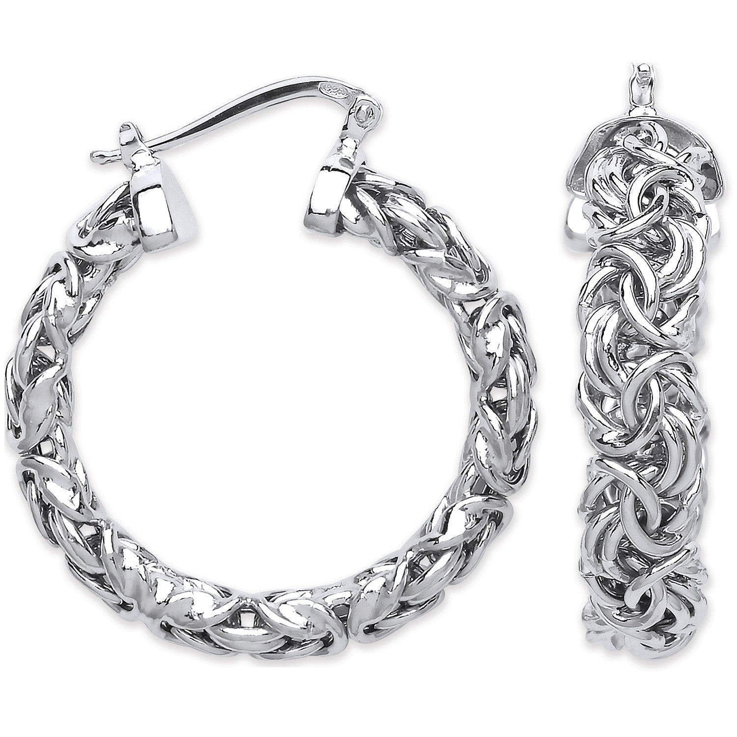 Silver Byzantine Hoop Earrings