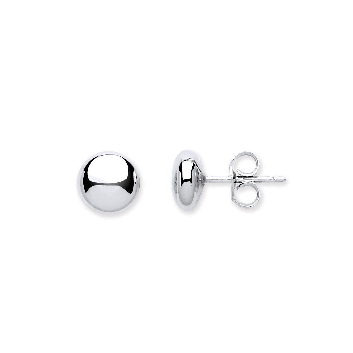 Silver 7mm Button Stud Earrings